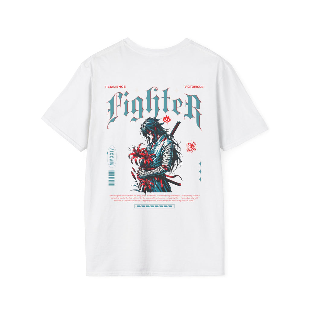 Fighter Graphic T-Shirt | Unisex Softstyle Tee for Warriors | Casual Streetwear, Gift for Gamers, Birthday, Anime Lovers