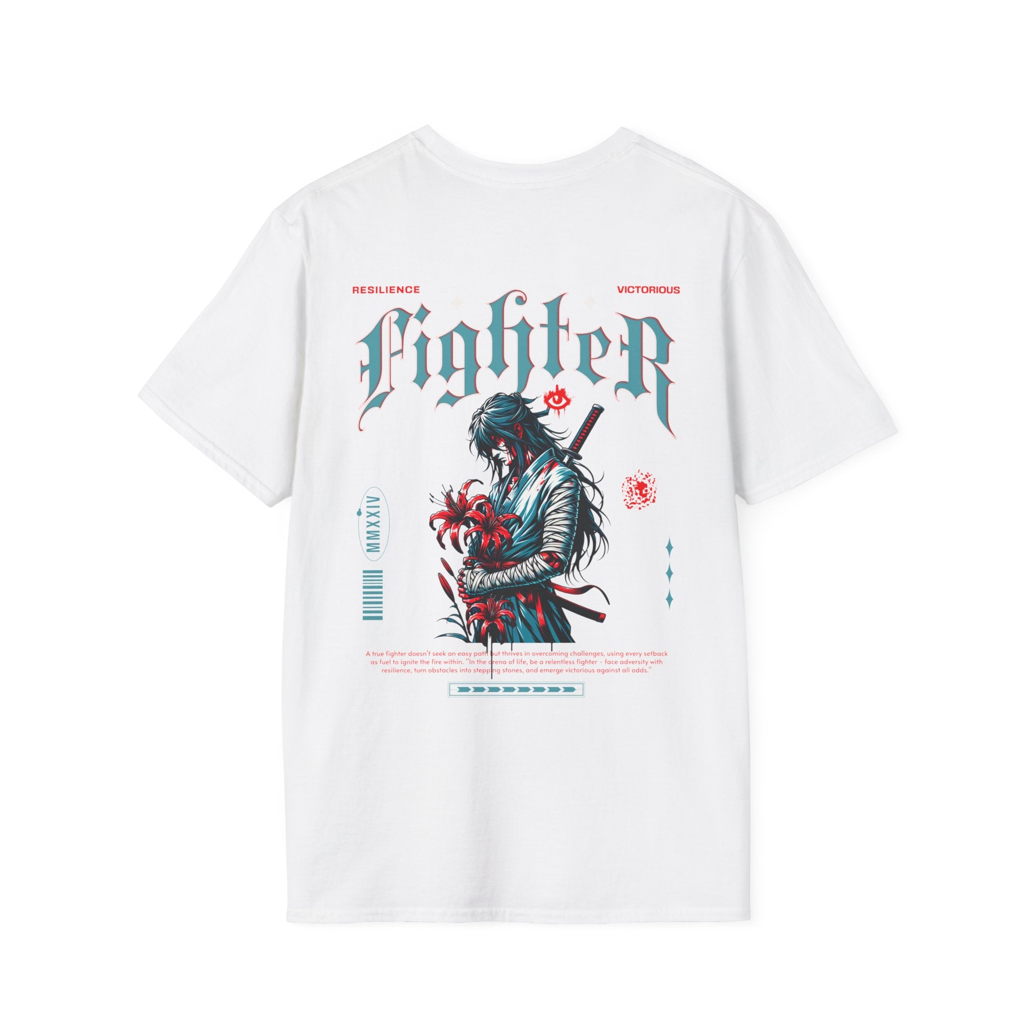 Fighter Graphic T-Shirt | Unisex Softstyle Tee for Warriors | Casual Streetwear, Gift for Gamers, Birthday, Anime Lovers