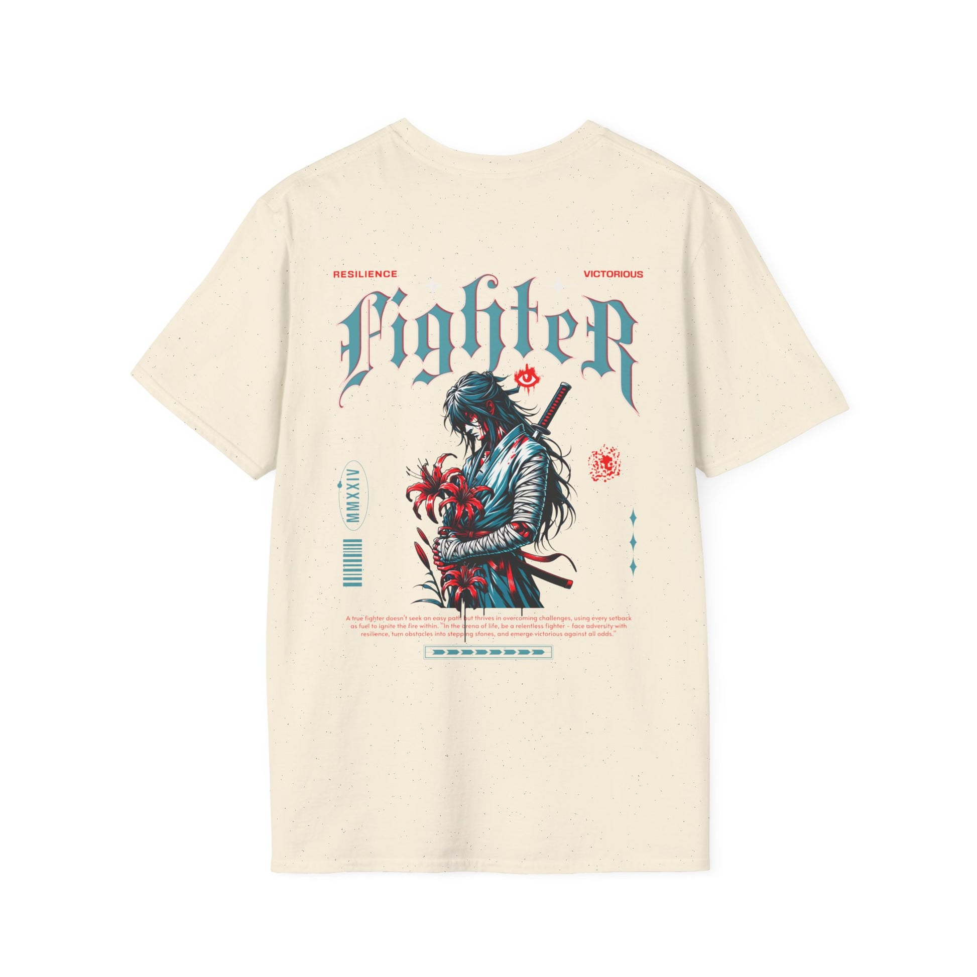 Fighter Graphic T-Shirt | Unisex Softstyle Tee for Warriors | Casual Streetwear, Gift for Gamers, Birthday, Anime Lovers