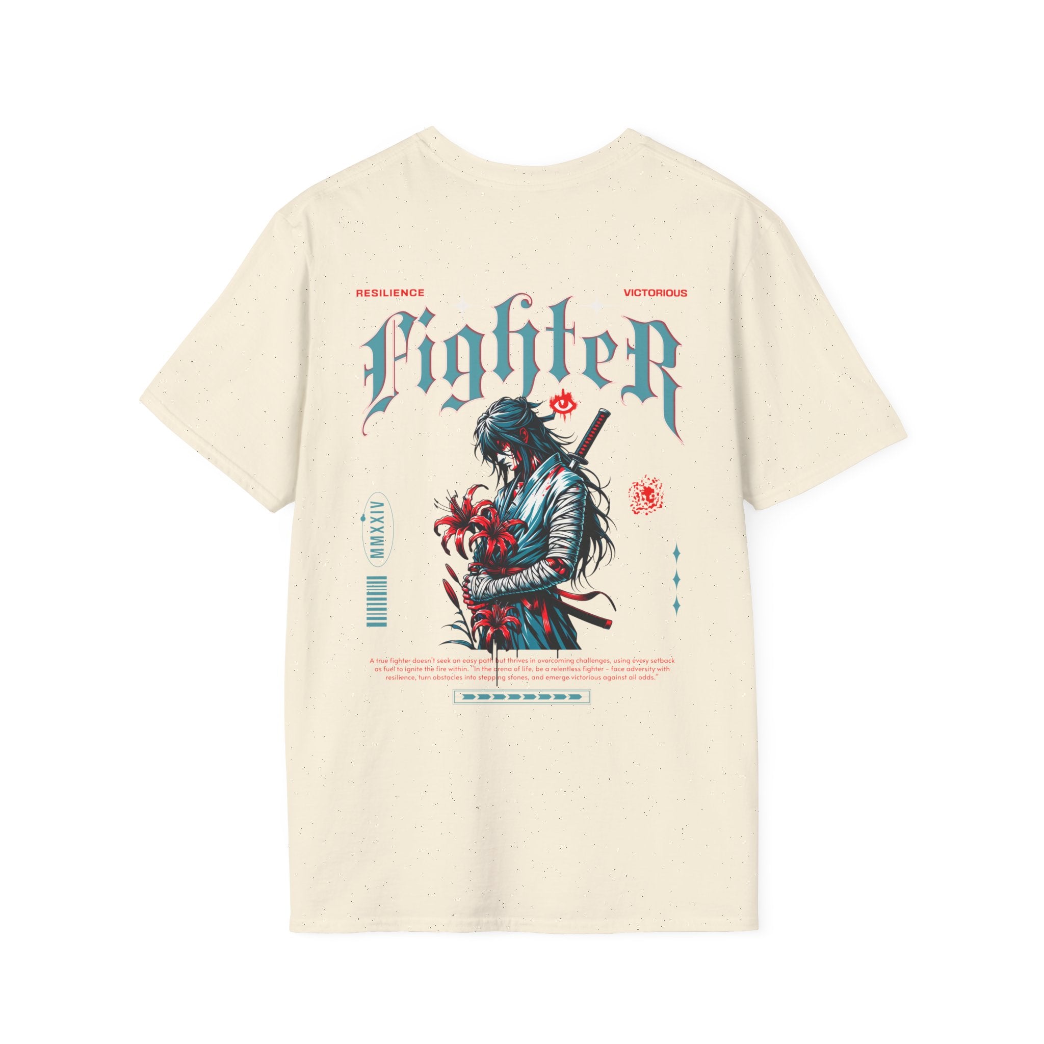 Fighter Graphic T-Shirt | Unisex Softstyle Tee for Warriors | Casual Streetwear, Gift for Gamers, Birthday, Anime Lovers